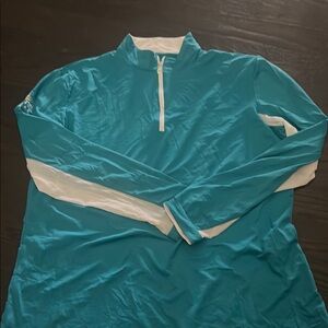 Kastel Denmark Teal and White Quarter-Zip sunshirt